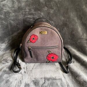 Kate Spade Grove Street Poppy Sammi Gray Denim Backpack